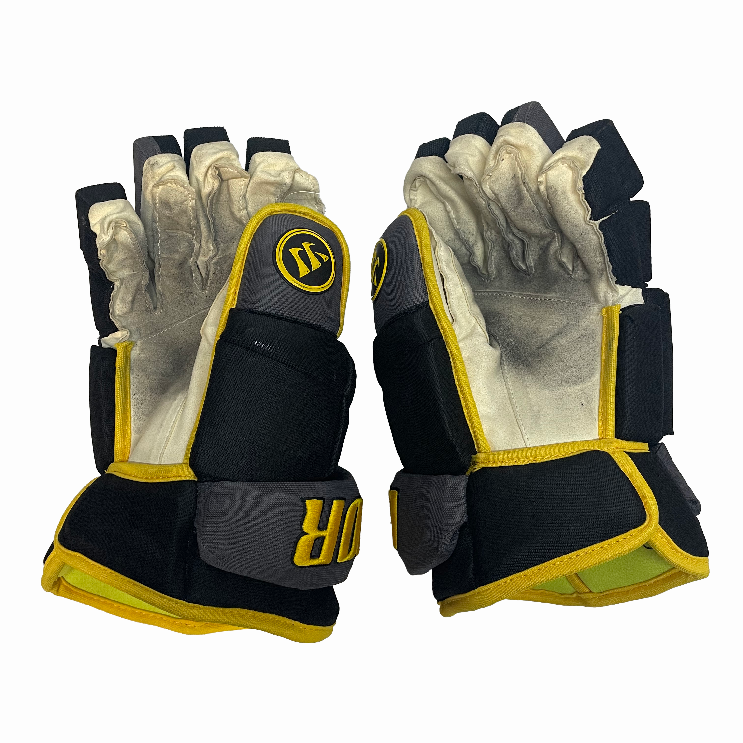 Warrior Alpha - Gant ECHL Pro Stock d'occasion (noir/gris/jaune)